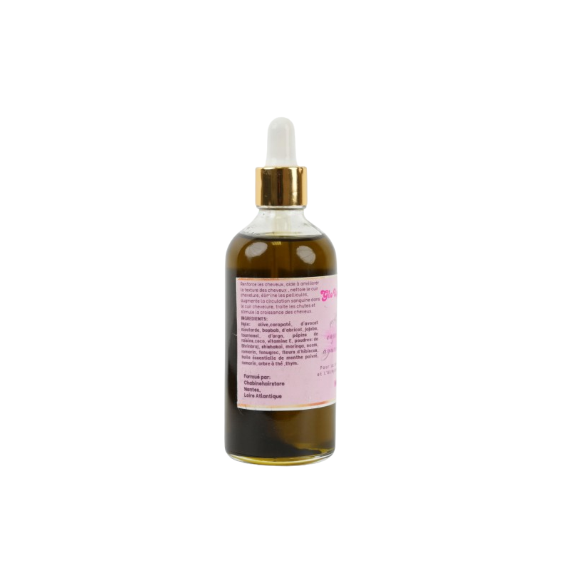 Huile Capillaire | Brillance, Nutrition & Pousse | Glow Up By Nadia